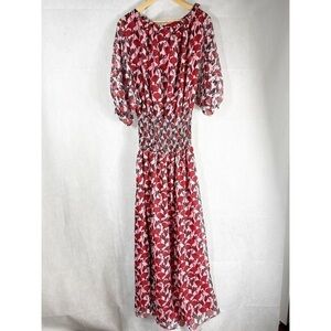 Eywasouls Malibu Floral Print Long Maxi Dress Pink Size XS